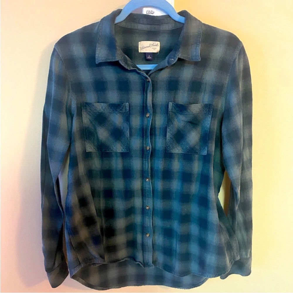 UT Teal Plaid Button Up Shirt